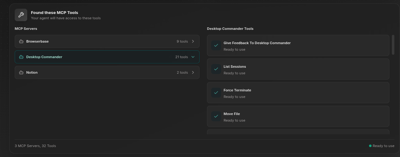 Agent Builder: MCP Tool Search